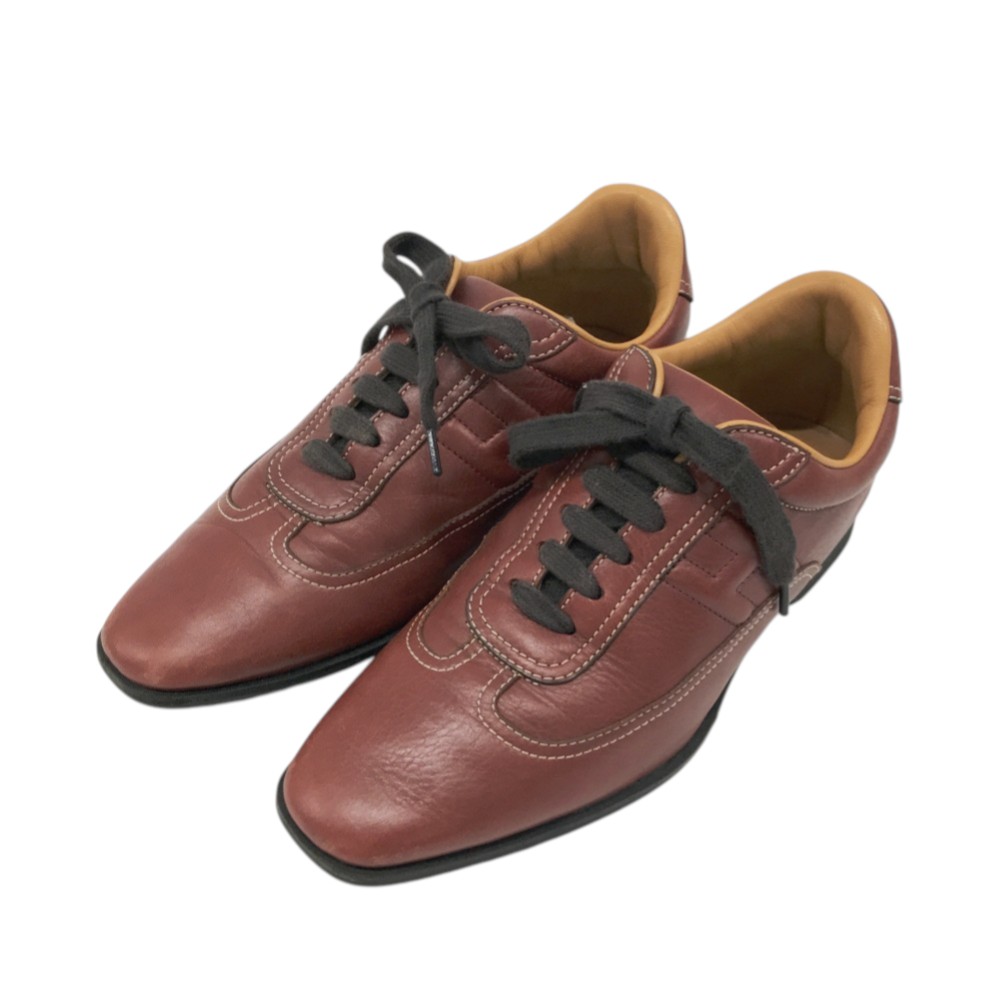HERMES エルメス スニーカー レザー ブラウン系 35 【中古】レディース