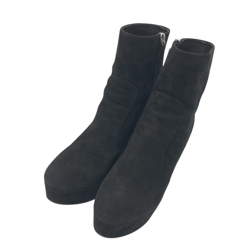 PRADA プラダ 1TP221 スエード ショートブーツ ブラック系 37 1/2 【中古】レディース