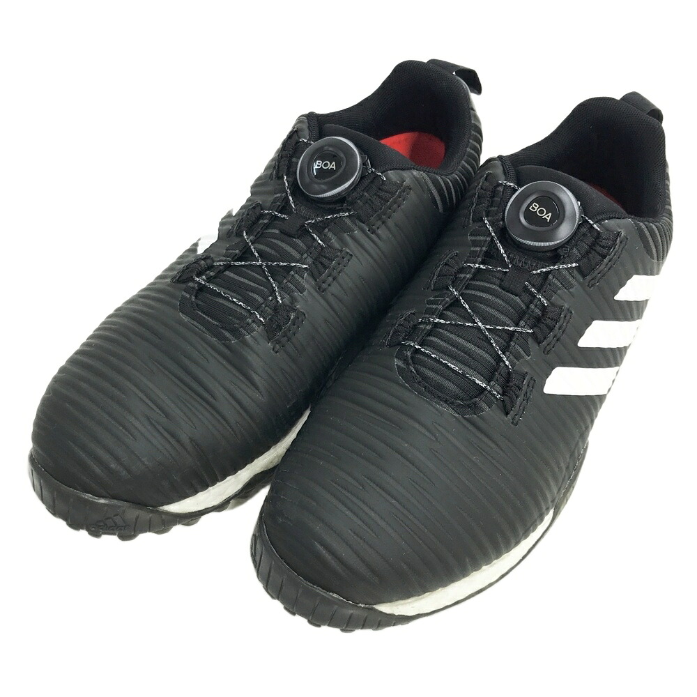 ADIDAS GOLF アディダスゴルフ FV2524 吊りひも騒々しい混乱 ボア スパイクレスゴルフシューズ  黒いこと系 25珊 【中古】ゴルフお召しもの メンズ シューズ-メンズシューズ-ゴルフ