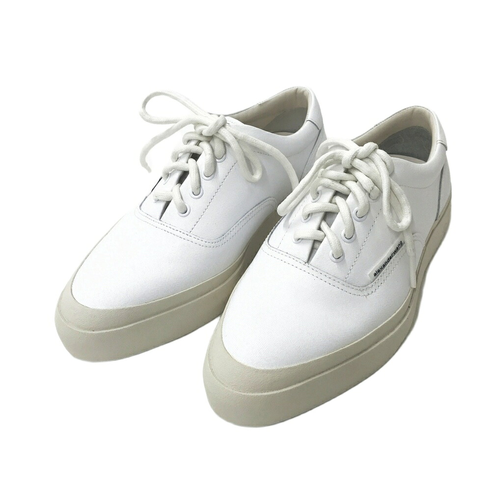 ALEXANDER WANG アレキサンダーワン 30C120N061 レースアップ キャンバススニーカー ホワイト系 36 【中古】レディース