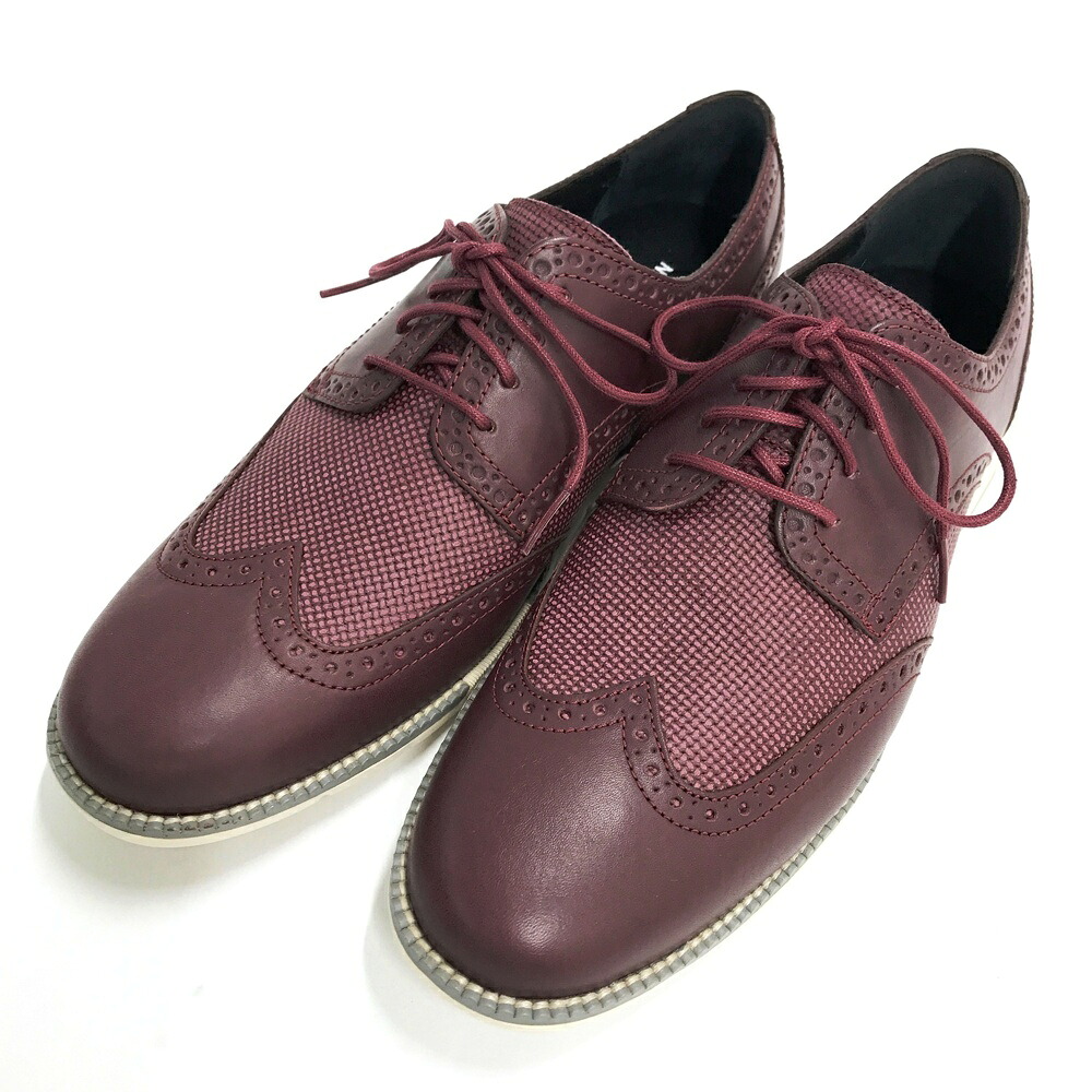 COLE HAAN 電話を掛けるハーン C20335 ウィングチップ スニーカー  赤いこと系 9M 【中古】メンズ
