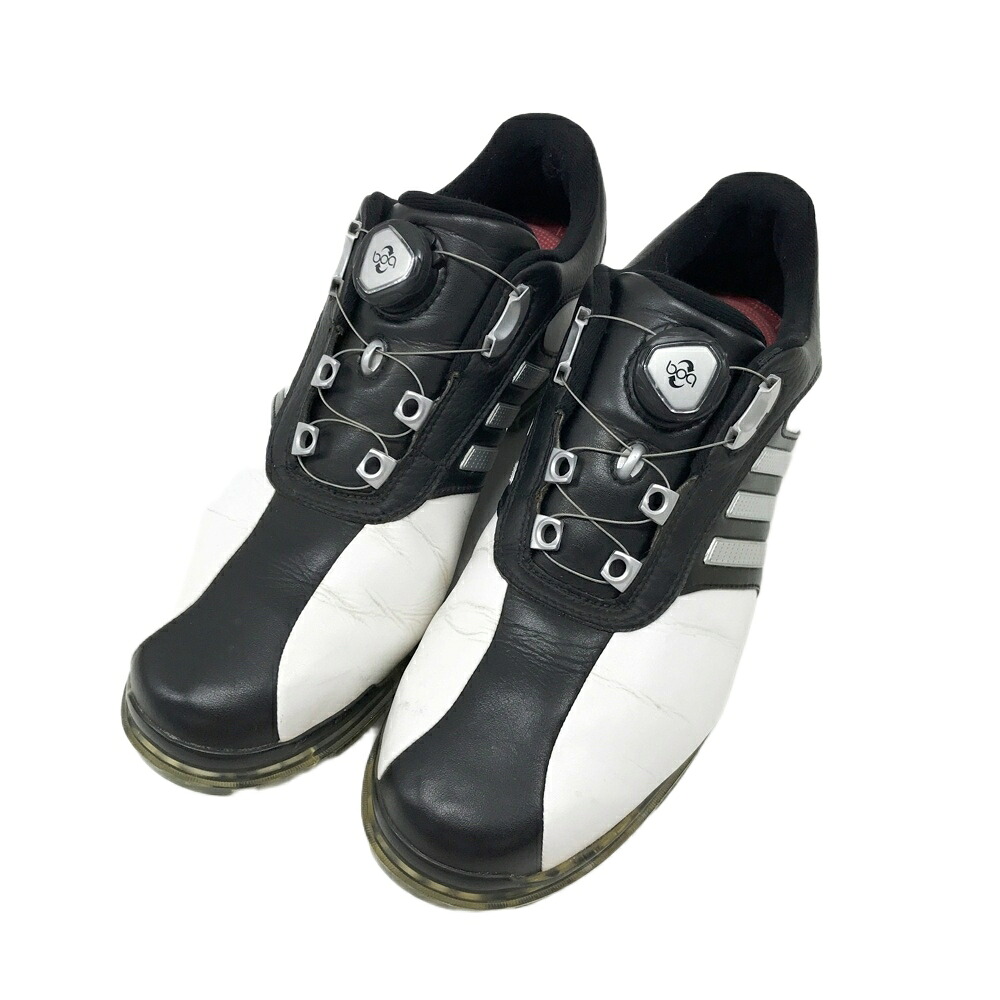 ADIDAS GOLF アディダスゴルフ Q44896 PURE METAL BOA ゴルフシューズ ホワイト系 25.5cm 【中古】ゴルフウェア メンズ
