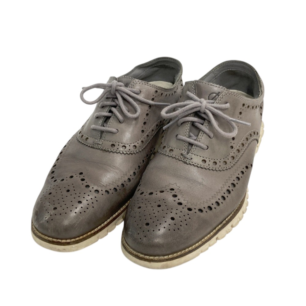 COLE HAAN コールハーン スニーカー ZEROGRAND ウイングチップ グレー系 7 1/2W 【中古】メンズ