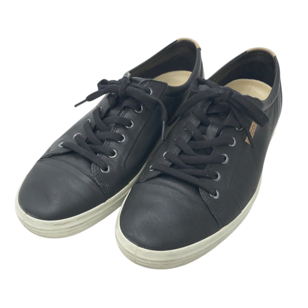 ecco エコー 430004 01001 レザー スニーカー SOFT 7 ブラック系 EU/43 【中古】メンズ