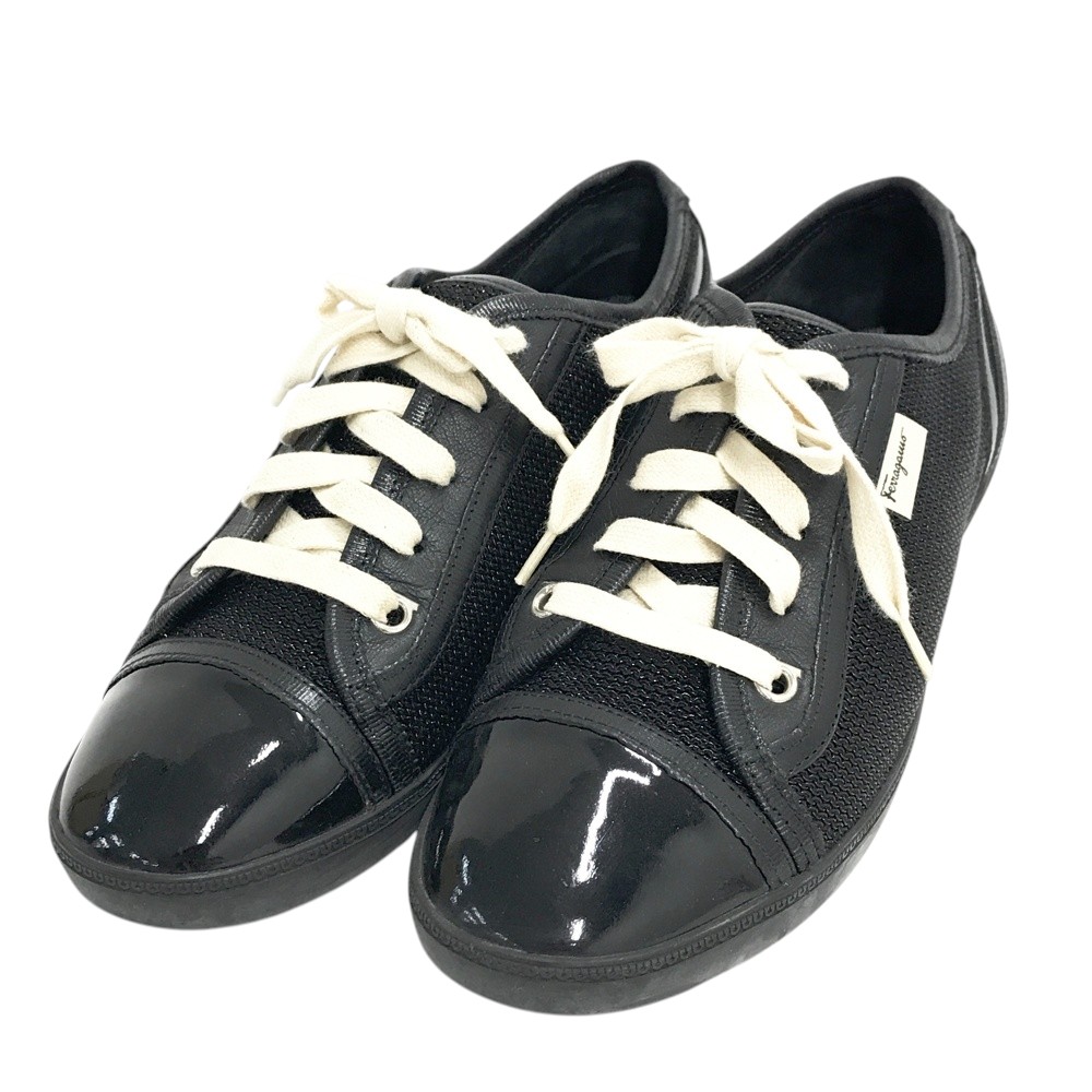 Salvatore Ferragamo サルヴァトーレ フェラガモ  スニーカー  黒いこと系 5 1/2 【中古】レディース