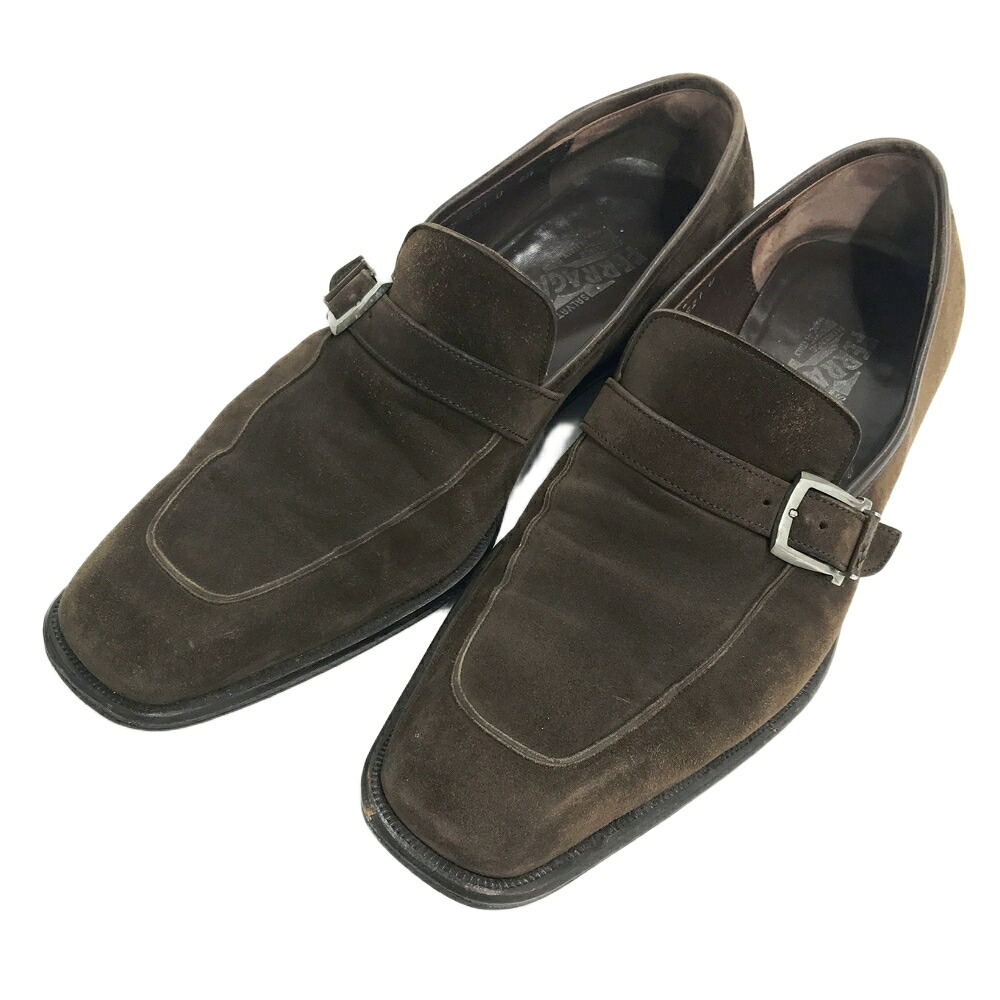 Salvatore Ferragamo サルヴァトーレ フェラガモ KG02527 スウェード 革靴 ブラウン系 8 1/2 【中古】メンズ|中古ゴルフウェア通販STST