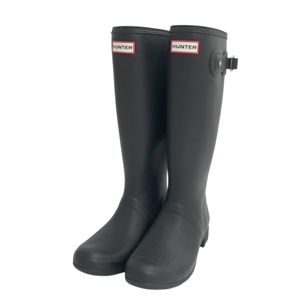 HUNTER 狩り人  雨水 トールブーツ  黒いこと系 UK5 【中古】レディース