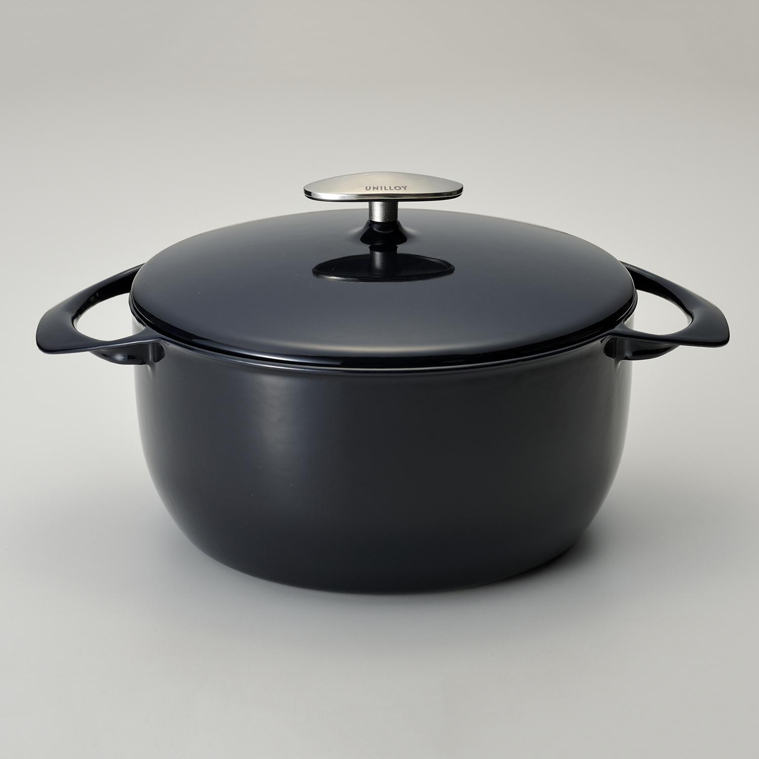 鋳物 鍋 ホーロー鍋 レトロ 日本製 揚げ物 白 なべ 軽い 軽量 両手鍋 深型 22cm IH カレー鍋 IH対応 ホーロー ガス 両用 オーブン 食洗機／ UNILLOY/キャセロール 深型 22cm 藍｜STYLE STORE　version.R 23,430円