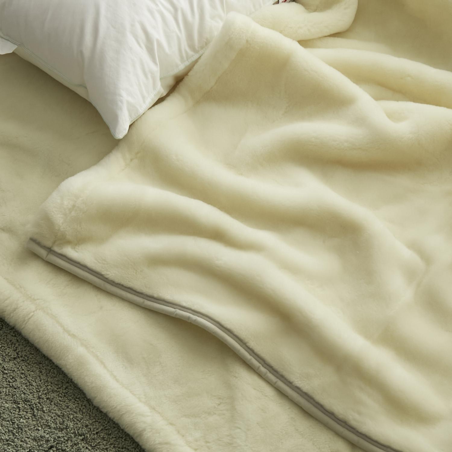 LOOM＆SPOOL/SERENEウォッシャブルウール ニューマイヤー毛布 シングル 生成 STYLE STORE