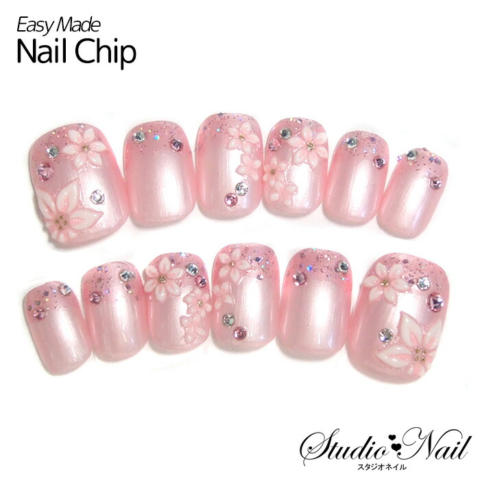 楽天市場】ネイルチップ ショート ピンクラメ ベース逆フレンチ