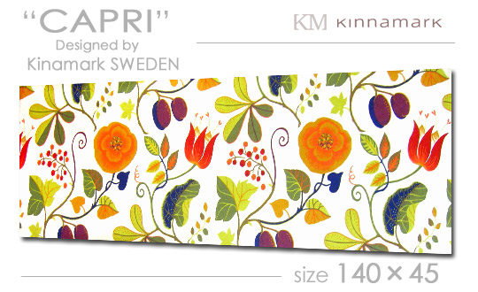 【ファブリックパネル ファブリックボード】 Kinamark(シナ目じるし) CAPRI [ご申しつける大いさ：W140cm×H45糎] 各大いさ選べます / 北欧 布切れ