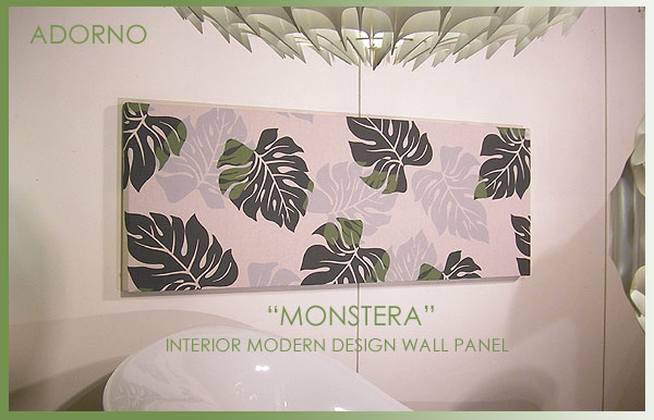 ADORNO社/アドルノ MONSTERA（GRN）/モンステラ ファブリックパネル/北欧 ファブリック [SIZE：W120cm&times;H45cm］ 各サイズ選べます ファブリックボード｜racOra