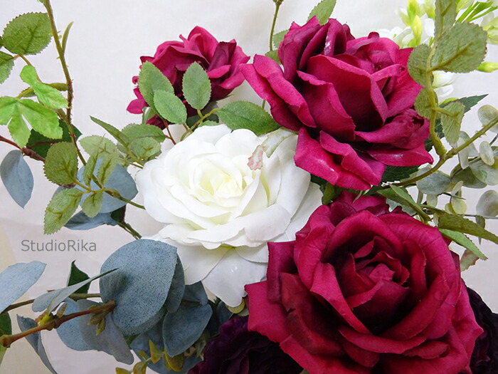 薔薇 ラナンキュラス ワイン丹赤 合せ物 バラ パープル ファインアートブロッサム 造花 卓抜 即日 明日 Buffyrobinson Co Uk
