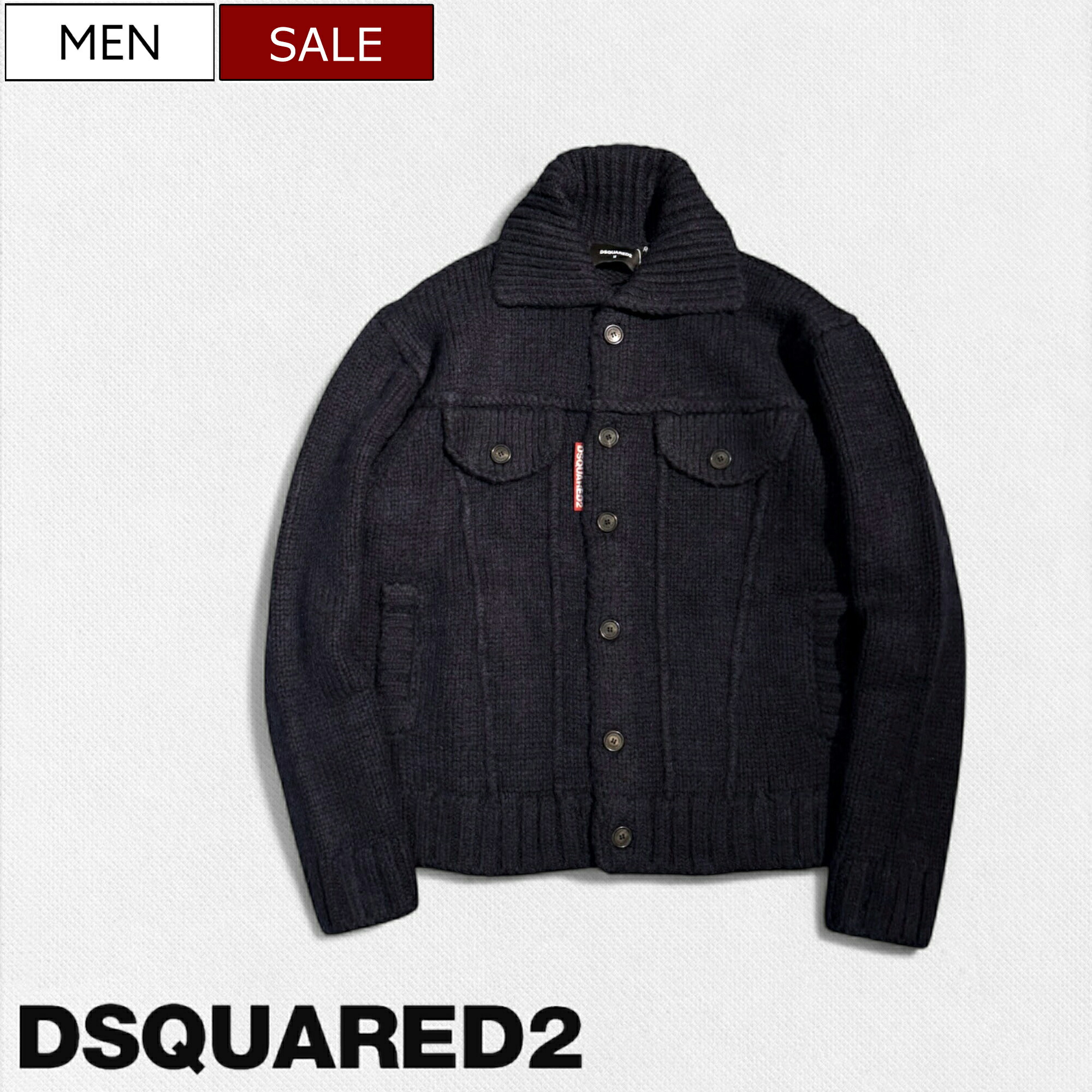 楽天市場】Dsquared(ディースクエアード)ニットブルゾンニット