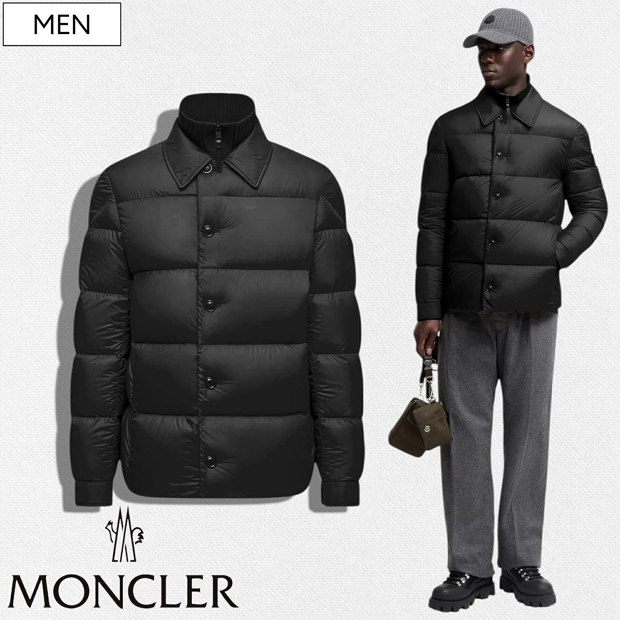 【定価320,100円(税込)】MONCLER モンクレール 高耐久性ナイロン、エアソフト素材を使用し大人のラグジュアリーカジュアルを演出するPresニット襟付きダウンジャケット コーチジャケット ダウン PRES GIUBBOTTO 国内正規品/モンクレールジャパン K20911G00035597X2 メンズ