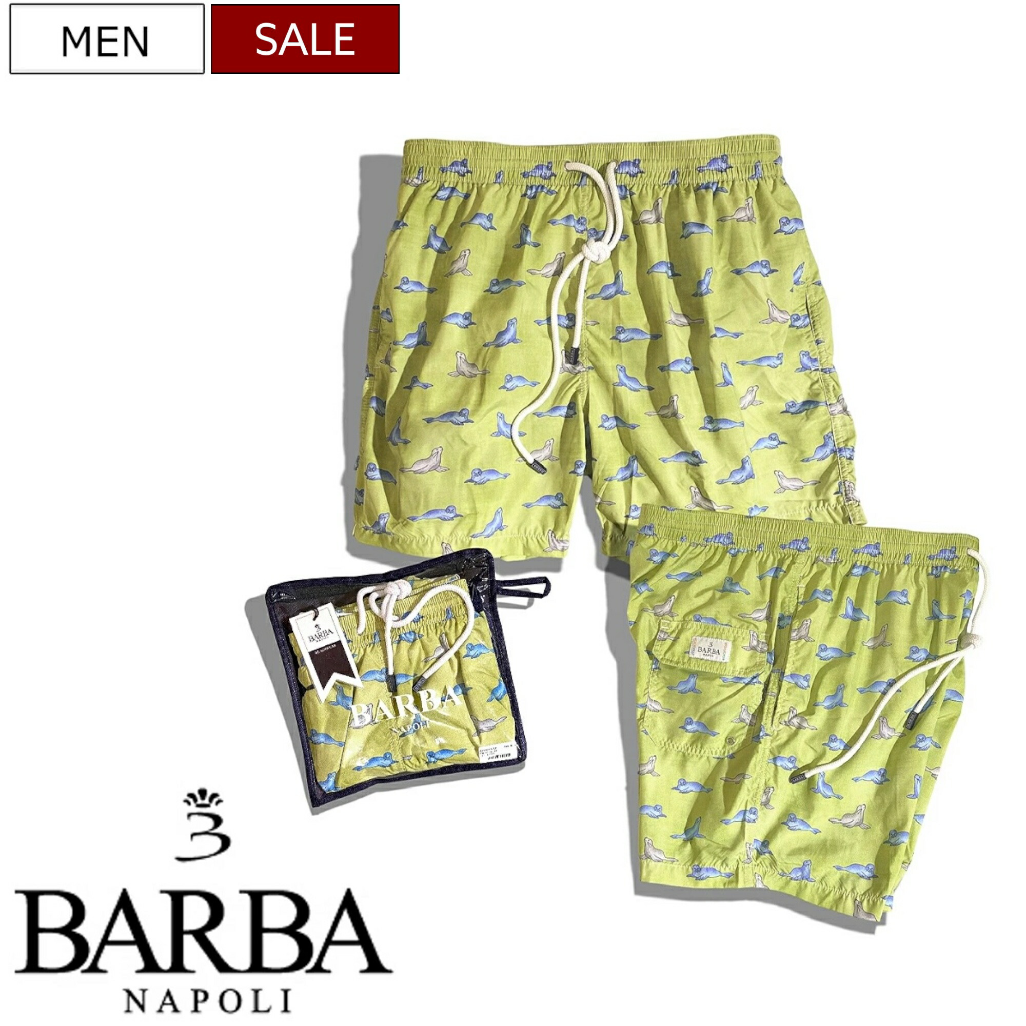 【定価25,850円(税込)】BARBA -バルバ-　シャツ作りのハンドワークやカッティング技術をもとに製作されたラグジュアリーなのにリラックス！履き心地抜群インナーメッシュ付きラグジュアリースイムウェア！ショーツ ハーフパンツ 短パン 水着 海パン 48778622 メンズ