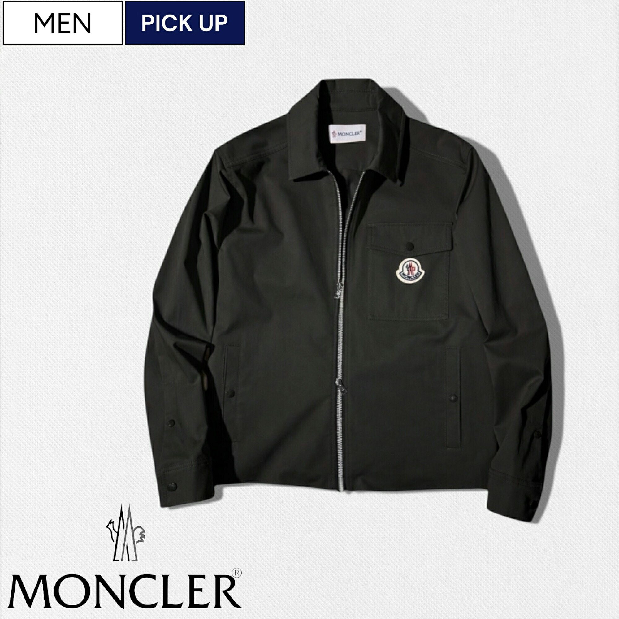 【定価152,900円(税込)】MONCLER モンクレール 大人のラグジュアリーカジュアルを演出する!アイコンワッペン付きダブルジップコットンブルゾン コーチジャケット ブラック CAMICIA 国内正規品/モンクレールジャパン L10912F0002357448 メンズ|Studio Route134