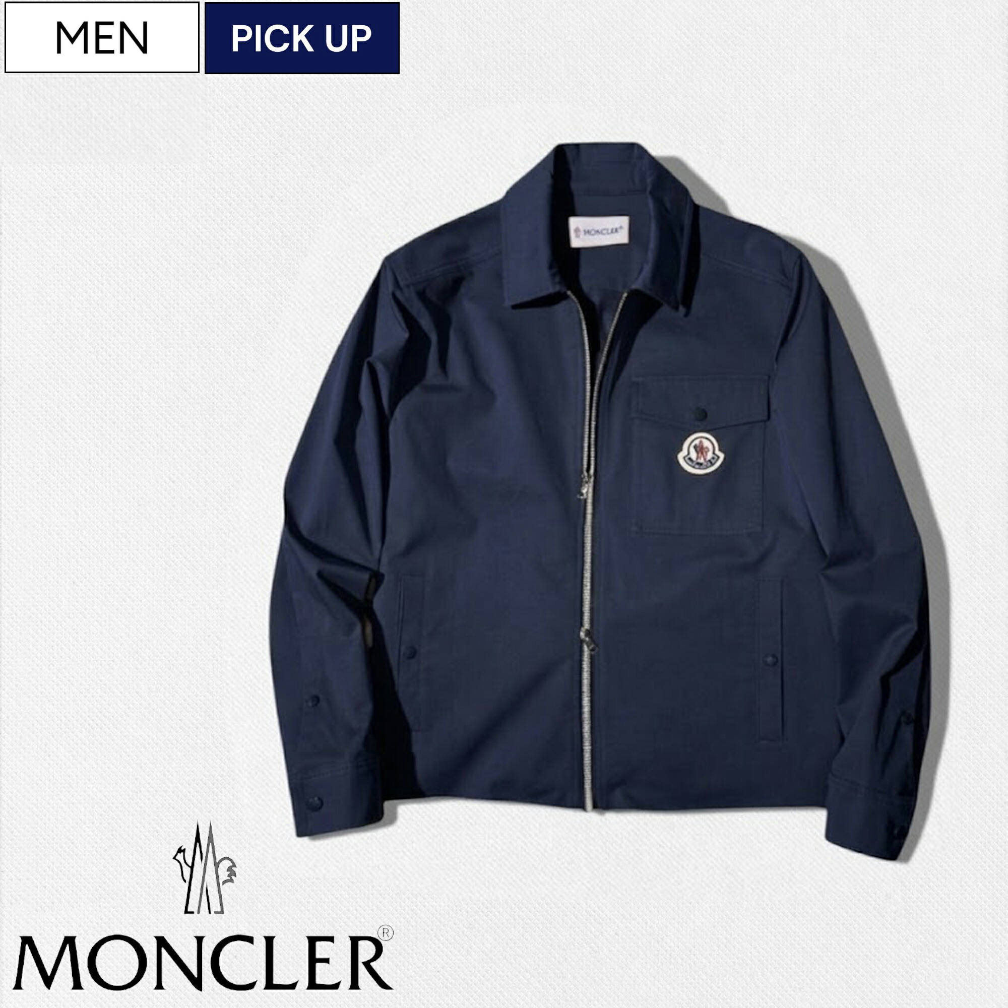 【定価152,900円(税込)】MONCLER モンクレール 大人のラグジュアリーカジュアルを演出する！アイコンワッペン付きダブルジップコットンブルゾン コーチジャケット ネイビー CAMICIA 国内正規品/モンクレールジャパン L10912F0002357448 メンズ｜Studio Route134