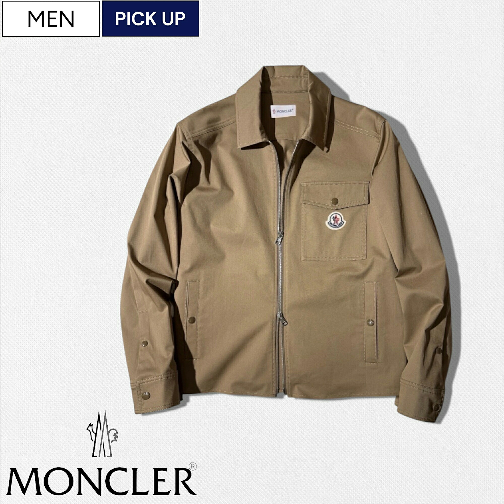 【定価152,900円(税込)】MONCLER モンクレール 大人のラグジュアリーカジュアルを演出する!アイコンワッペン付きダブルジップコットンブルゾン コーチジャケット ベージュ CAMICIA 国内正規品/モンクレールジャパン L10912F0002357448 メンズ|Studio Route134