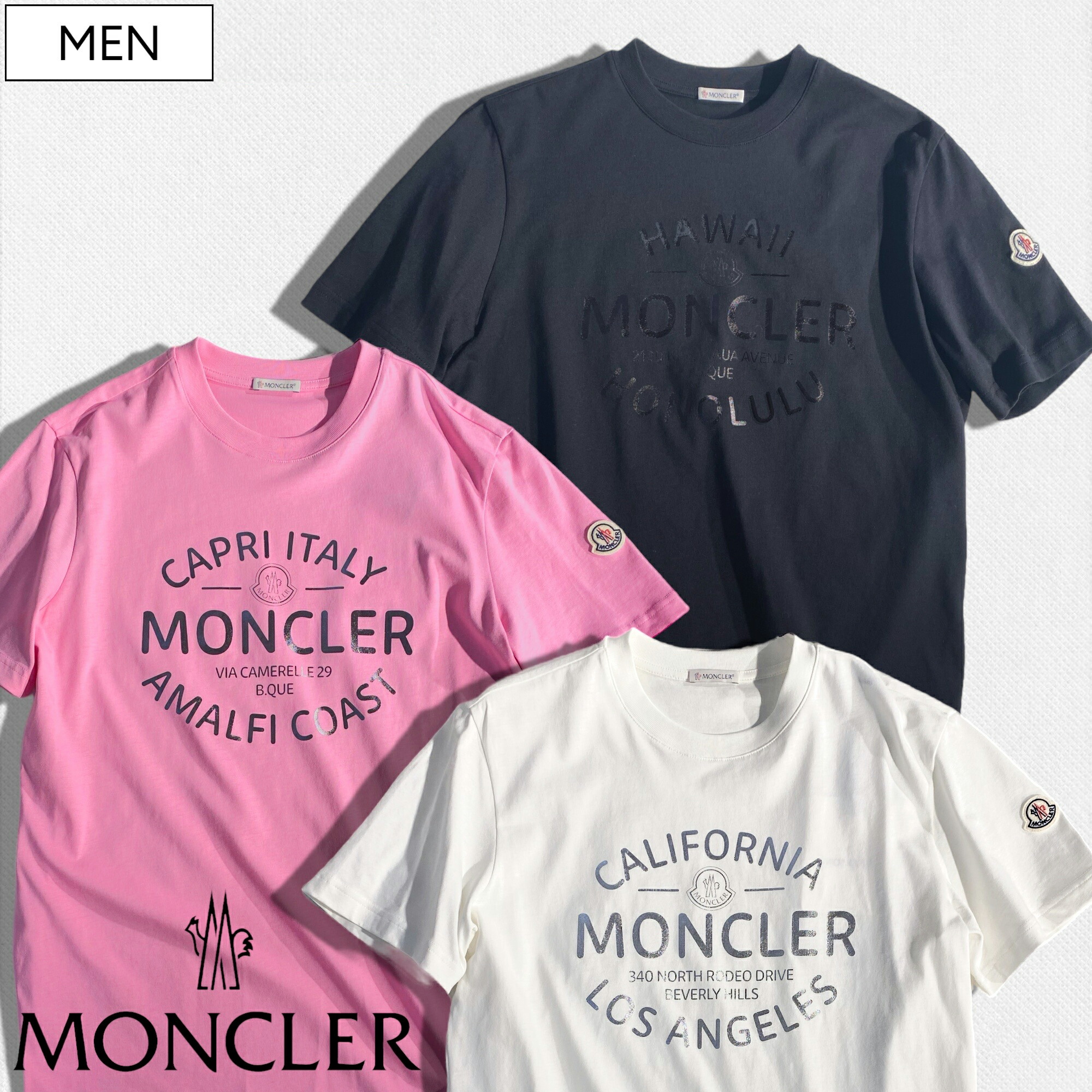 楽天市場】【定価59,400円(税込)】MONCLER モンクレール 極上の着心地がクセになる！サーフ刺繍デザインブランドロゴ入りクルーネックTシャツ  半袖 ハーフスリーブ トップス コットン カーキ SS T-SHIRT 国内正規品/モンクレールジャパン J10918C0003689AHD メンズ  ...