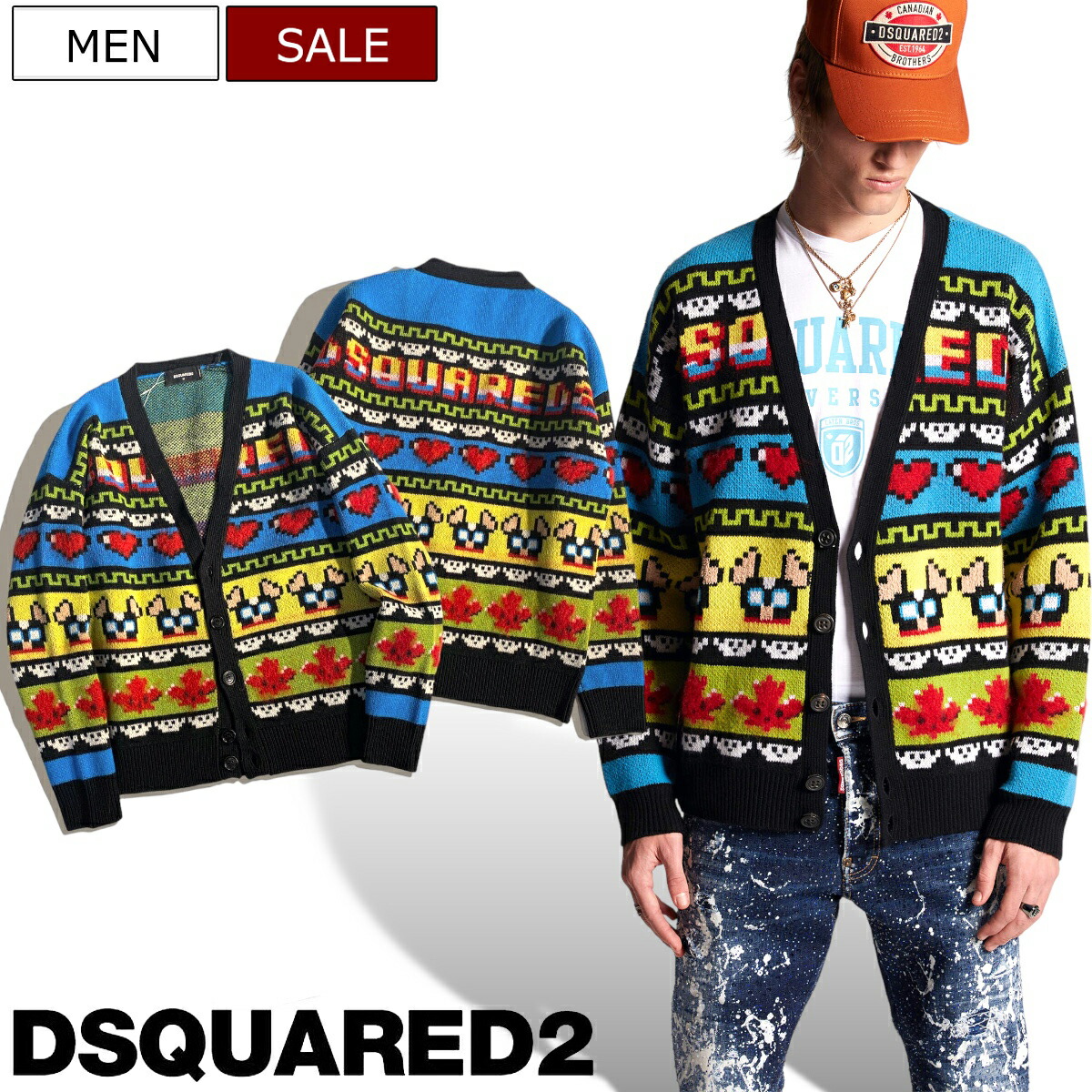 楽天市場】DSQUARED2 ディースクエアード カーディガン MONSTER