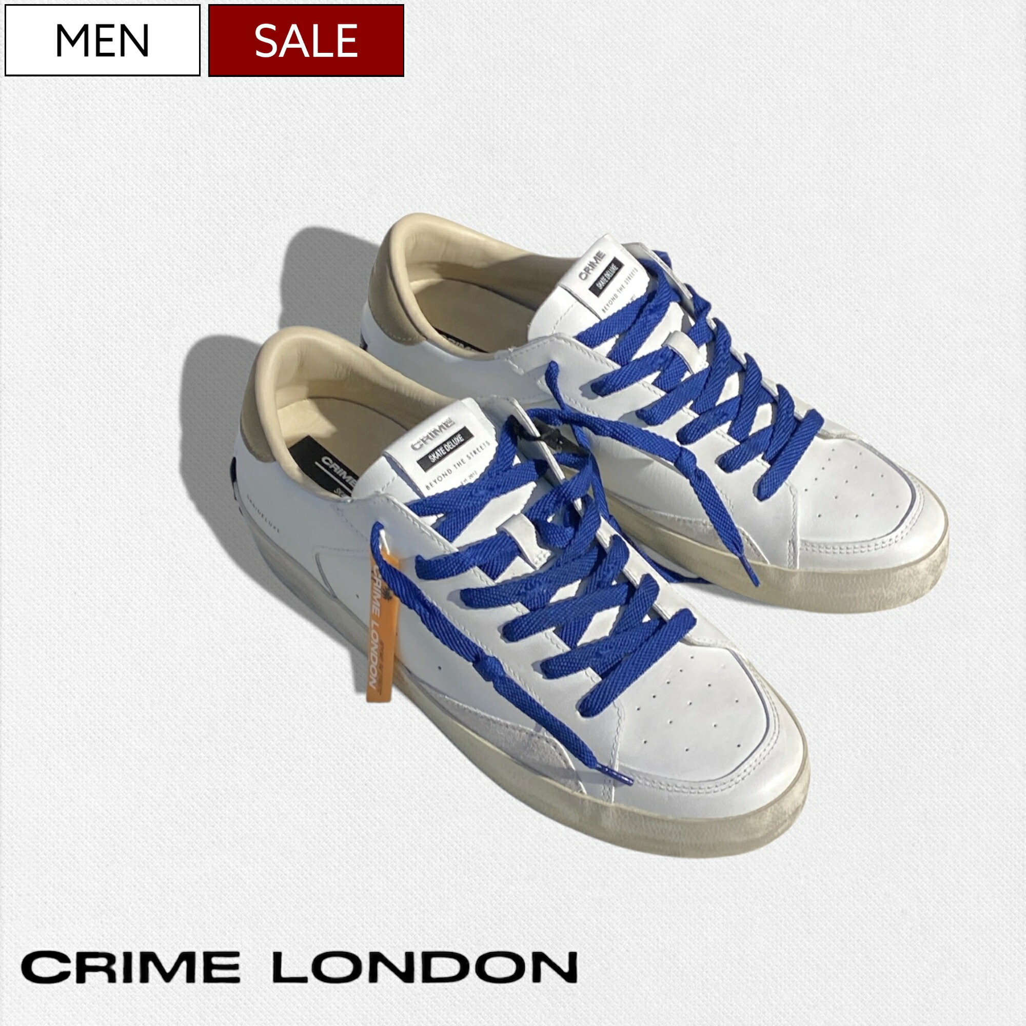 も*も様 【新品】 CRIME LONDON クライムロンドン レザー スニーカ CRIME LONDON/クライムロンドン RAWCUT ダークネイビー レザー