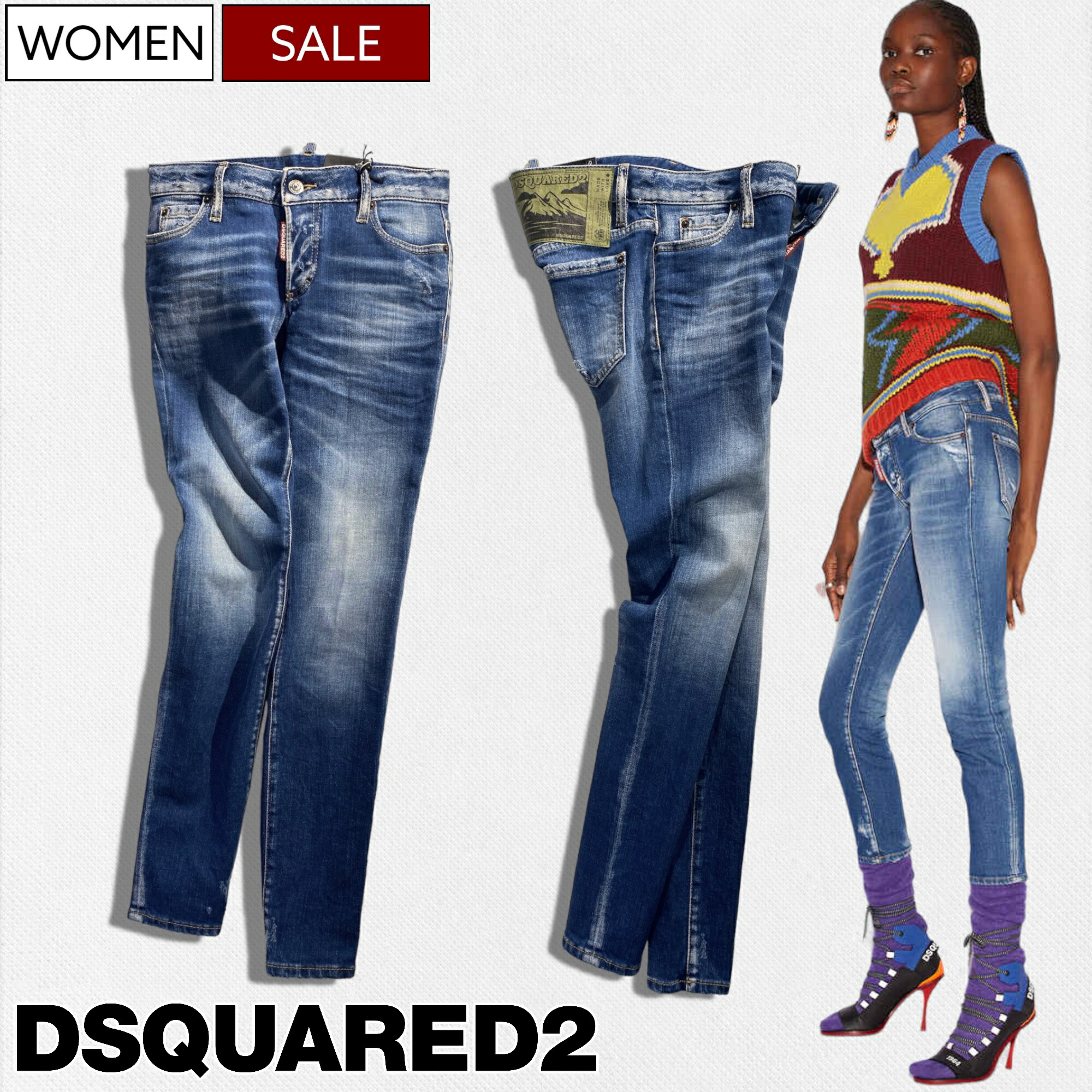 良品✨ディースクエアード 2021年 cool girl jean デニムパンツ Dark Clean Wash Cool Girl Jeans