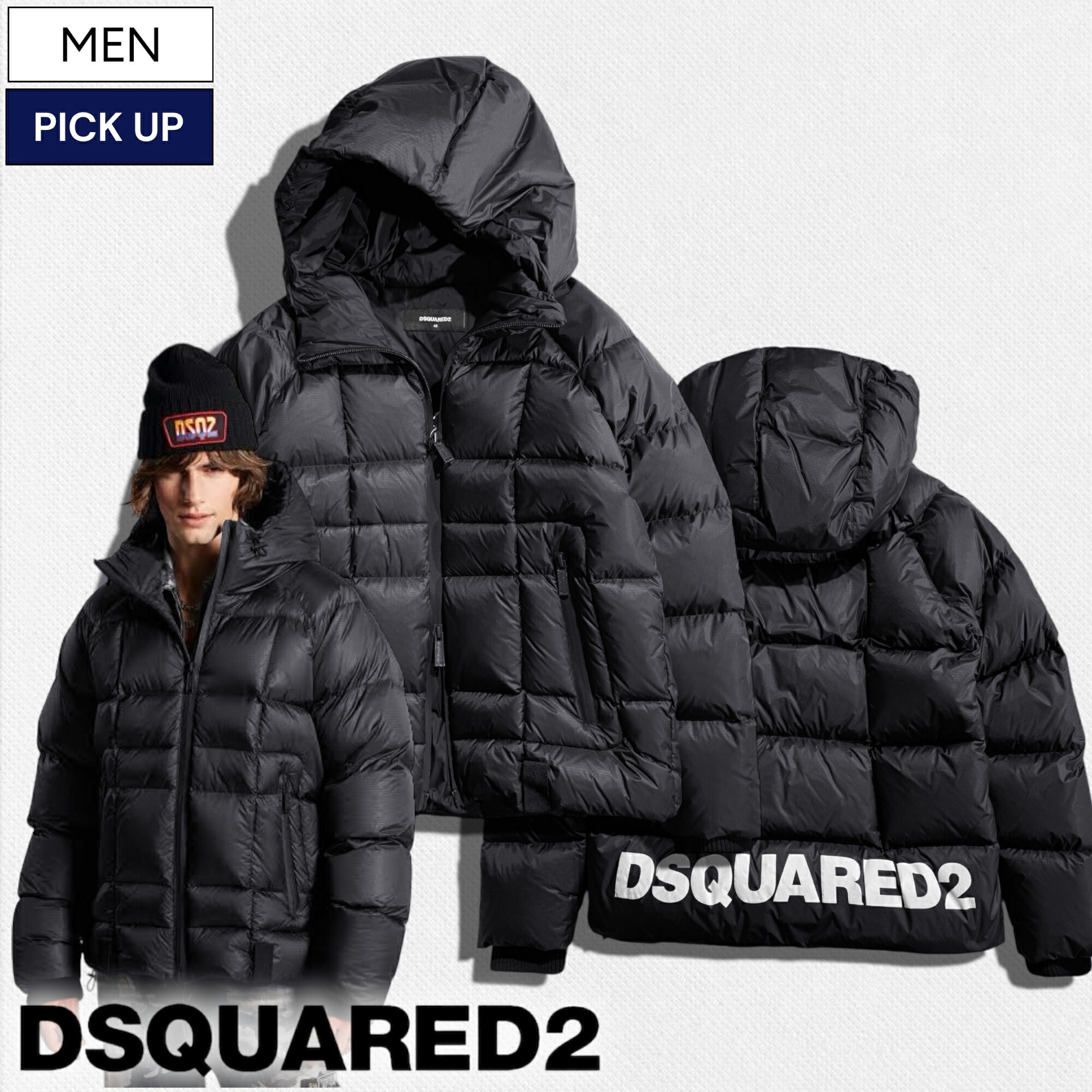 肉厚 定価25万 ディースクエアード ダウンジャケットDSQUARED DSQUARED2 ディースクエアード フード フルジップ ダウン