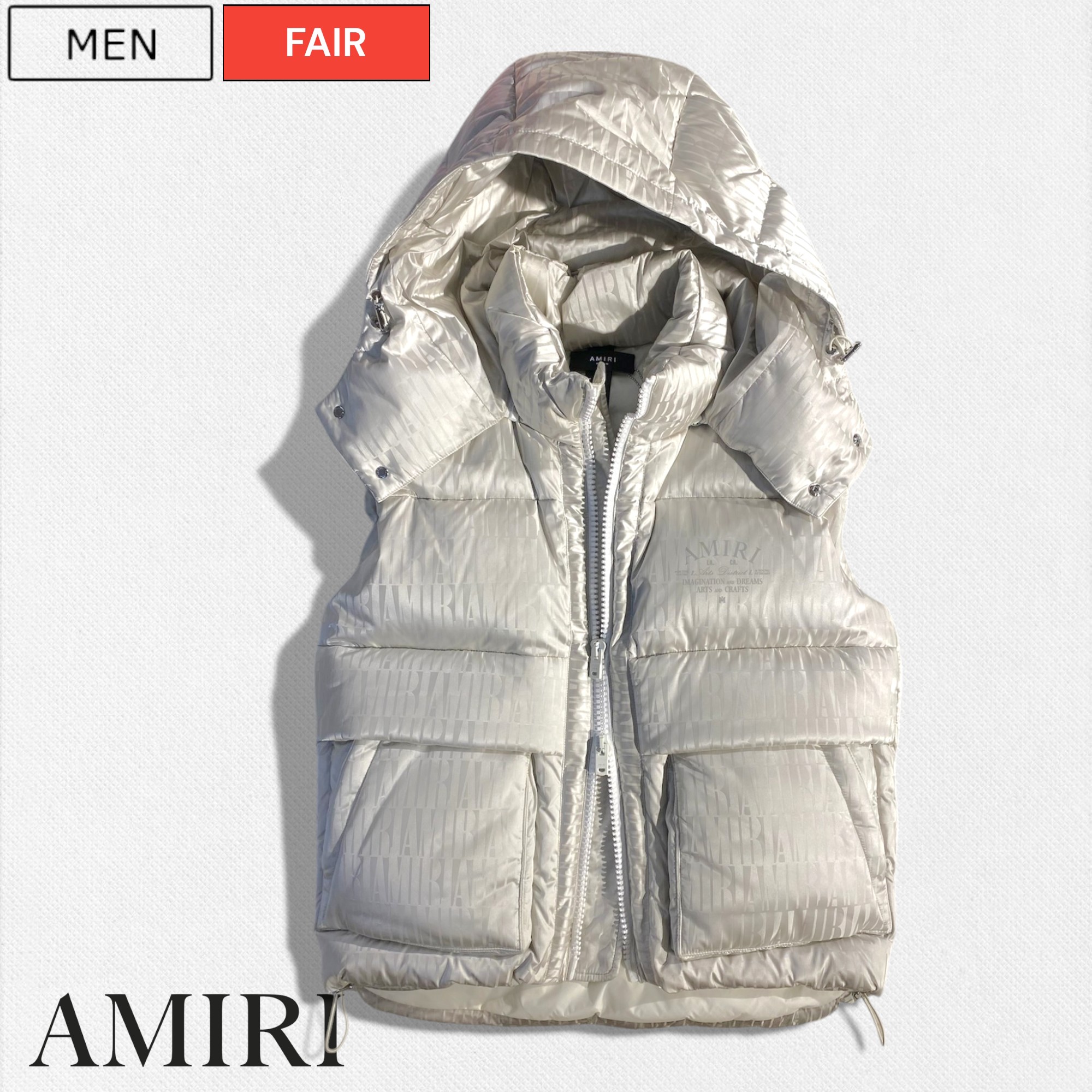 Amiri 刺繍ロゴ入りジーンズ ストームグレーでクールな印象 Amiri 刺繍ロゴ入りジーンズ ストームグレーでクールな印象