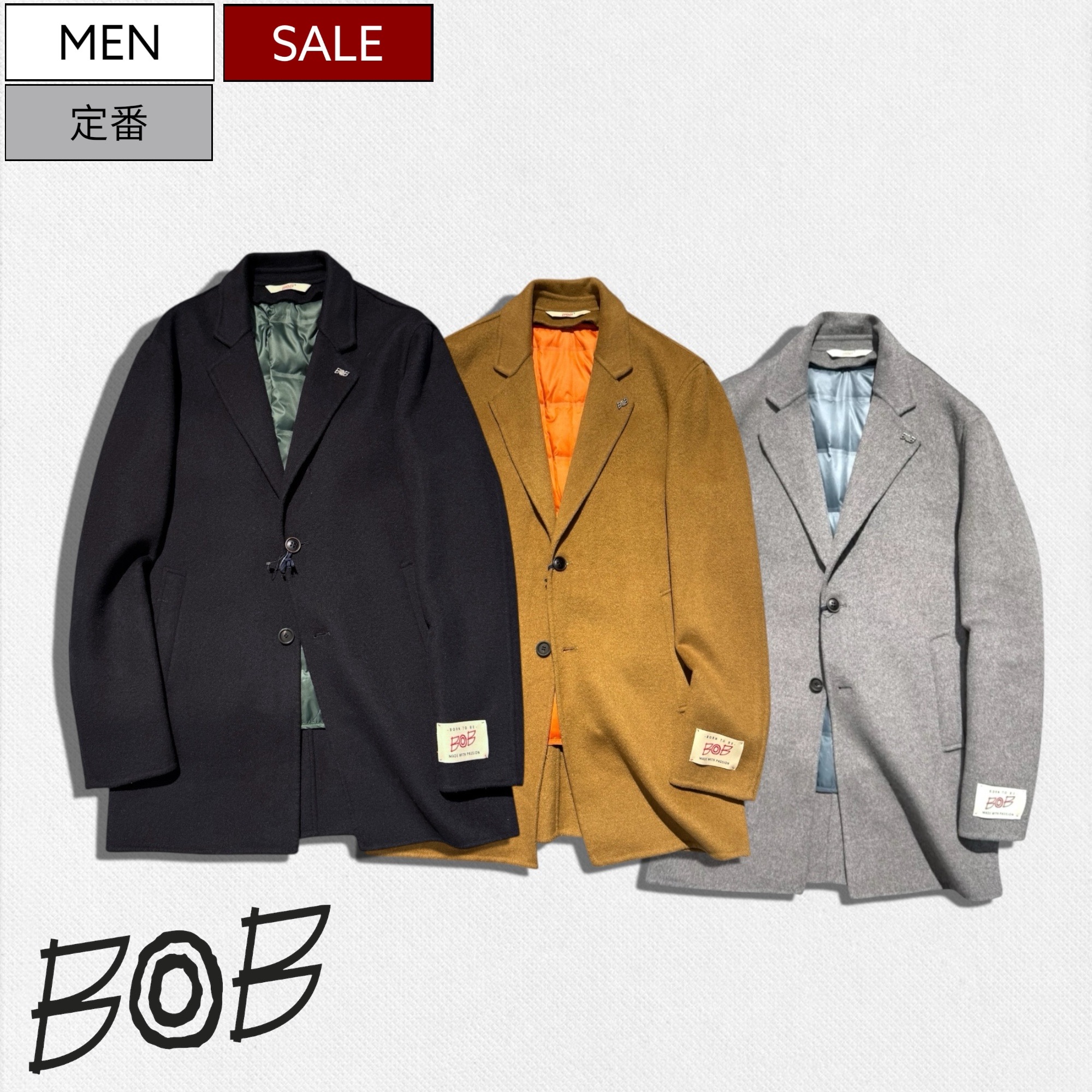 楽天市場】セール 30%OFF BOB ボブ コート メンズ 秋冬 チェック柄