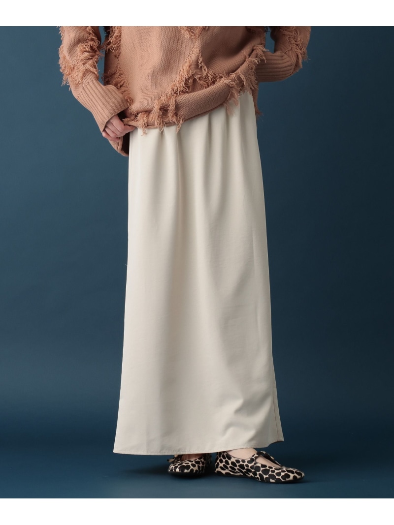 《ウタオ》Iラインイージースカート Utao: スタディオクリップ スカート ロング・マキシスカート ベージュ【送料無料】[ Fashion]