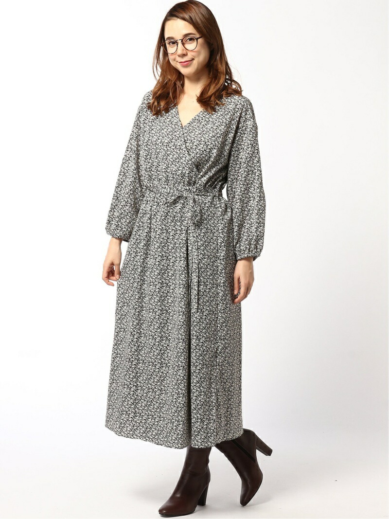 楽天市場 Rakuten Fashion Sale 70 Off カシュクールプリントop Studio Clip スタディオクリップ ワンピース 長袖ワンピース ブラック レッド Rba E Studio Clip スタディオクリップ