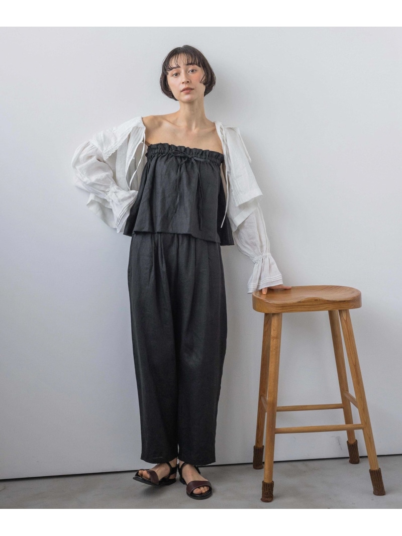 《natural by clip》2WAYリネンフラウンス付き添い人ズボン下 natural by clip スタディオクリップ ズボン下 余分の物のズボン下 黒いこと さくら色【貨物輸送無料】[ Fashion]
