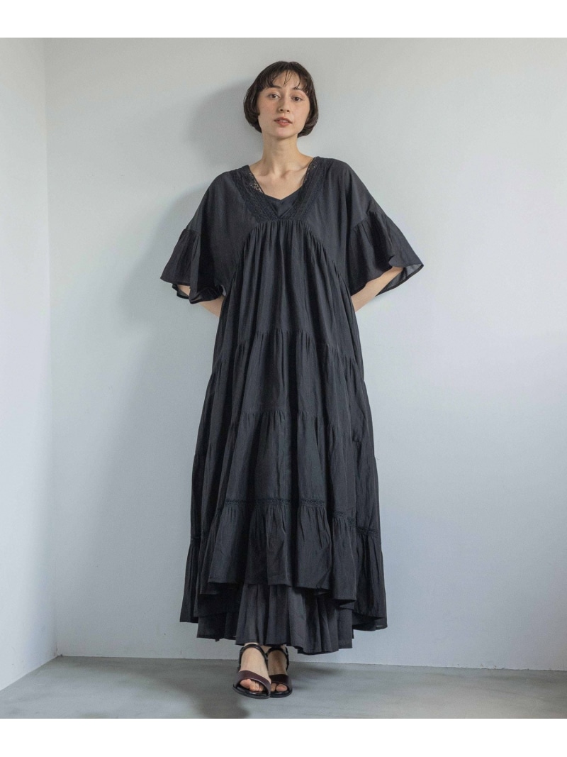 《natural by clip》レースティアードワンピース natural by clip スタディオクリップ 衣裳・御召しもの 衣裳 さくら色 黒いこと【貨物輸送無料】[ Fashion]