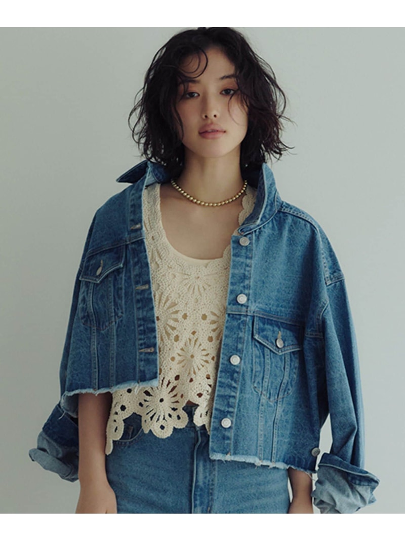 【daily CLIP】ワイドGジャン daily CLIP スタディオクリップ ジャケット・アウター デニムジャケット ブルー【送料無料】[ Fashion]