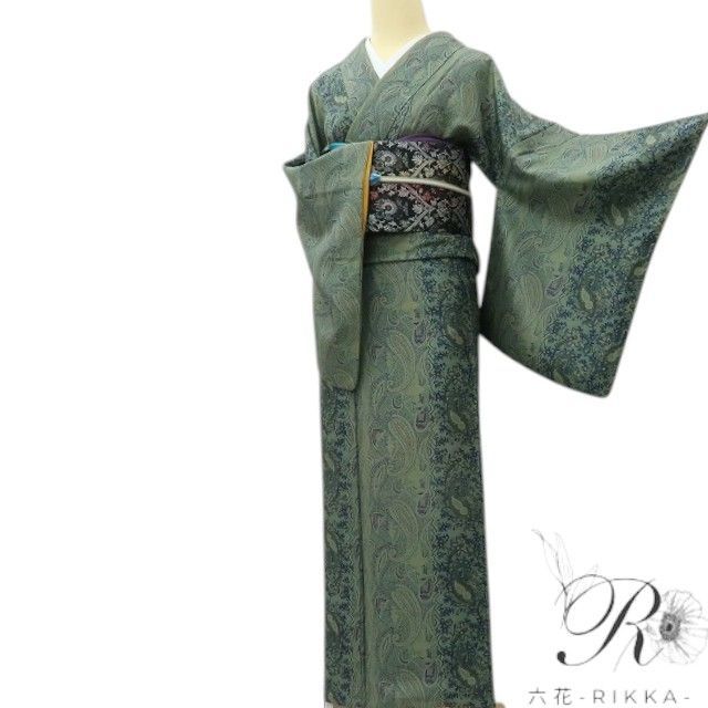 《20%OFFクーポン★19日20:00～26日01:59》【中古】六花-RIKKA- 美品 正絹 やまと誂製 ペイズリー柄 小紋 着物 A4435 リサイクル着物｜ゆめsaku