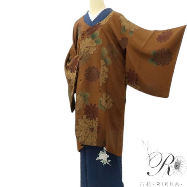 《20%OFFクーポン★19日20:00～26日01:59》【中古】六花-RIKKA- 美品 正絹 ロング丈 道行コート 着物 A4491 リサイクル着物｜ゆめsaku