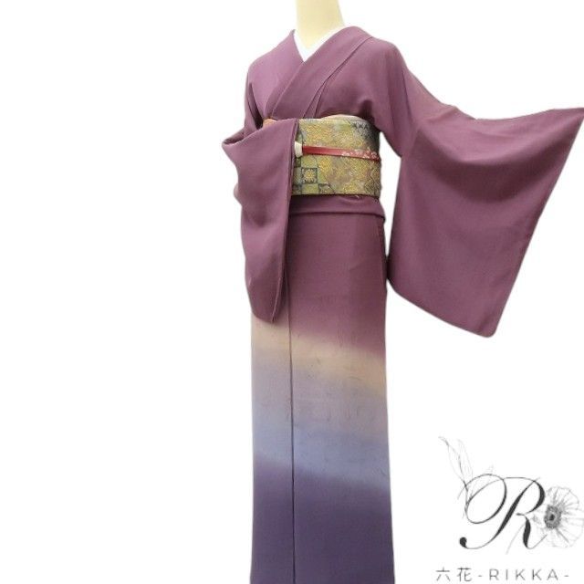 《20%OFFクーポン★19日20:00～26日01:59》【中古】六花-RIKKA- 美品 正絹 墨流し 付下げ 着物 A4495 リサイクル着物｜ゆめsaku