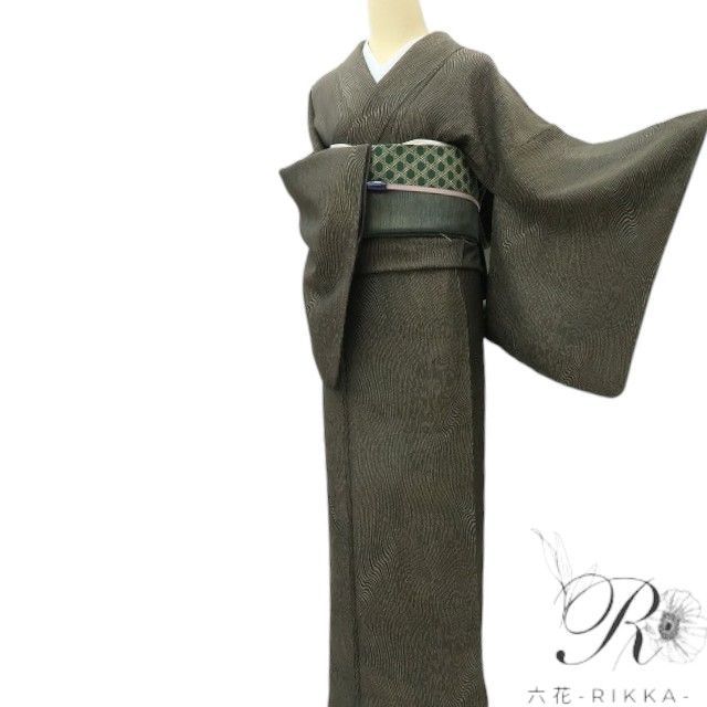【中古】六花-RIKKA- 美品 正絹 斎藤三才名書き 小紋 お召しもの A4522 再利用お召しもの