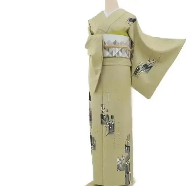 【中古】百華_N-412◇美品 螺鈿 手縫い仕立てもの 正絹 短い訪問着 御召しもの 単品 再利用御召しもの
