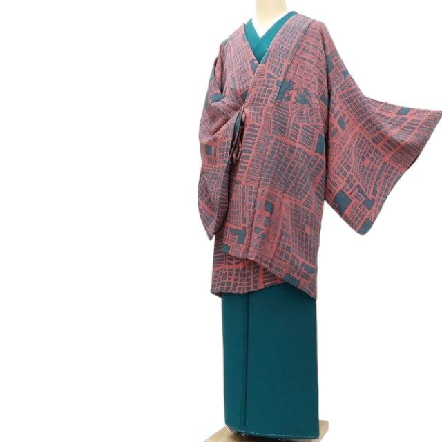 【中古】百華 Y4437 正絹 手縫い仕立てもの 道中着 再利用お召しもの