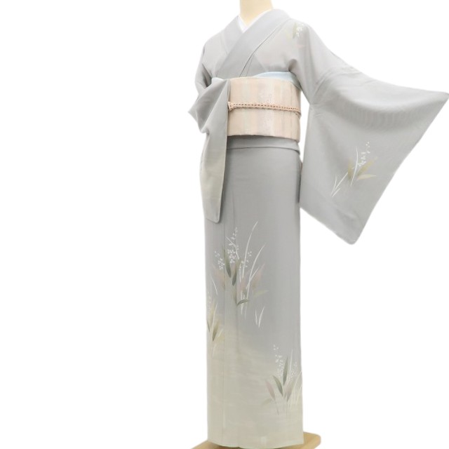 【新古品】tomihisa 新品 絽 墨付き友禅 夏お召しもの 正絹 仕付け糸付 短い訪問着 5974