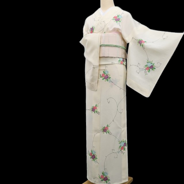 【新古品】tomihisa 新品 絽 夏着物 正絹 仕付け糸付 小紋 6150｜ゆめsaku