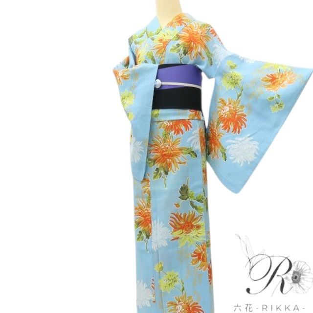 《20%OFFクーポン★19日20:00~26日01:59》【中古】六花-RIKKA- 美品 やまと誂製 綿 浴衣 着物 A5241|ゆめsaku