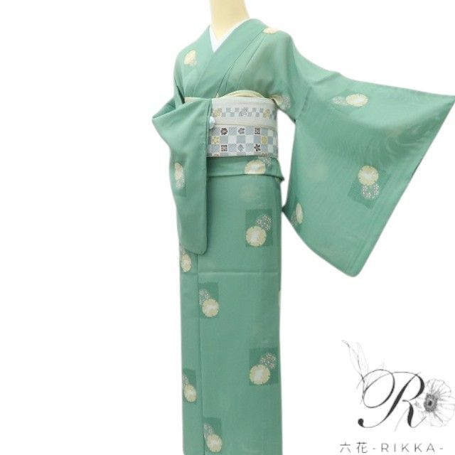 【中古】六花-RIKKA- 美品 洗える夏着物 兎 絽 雪輪 小紋 着物 A5273｜ゆめsaku