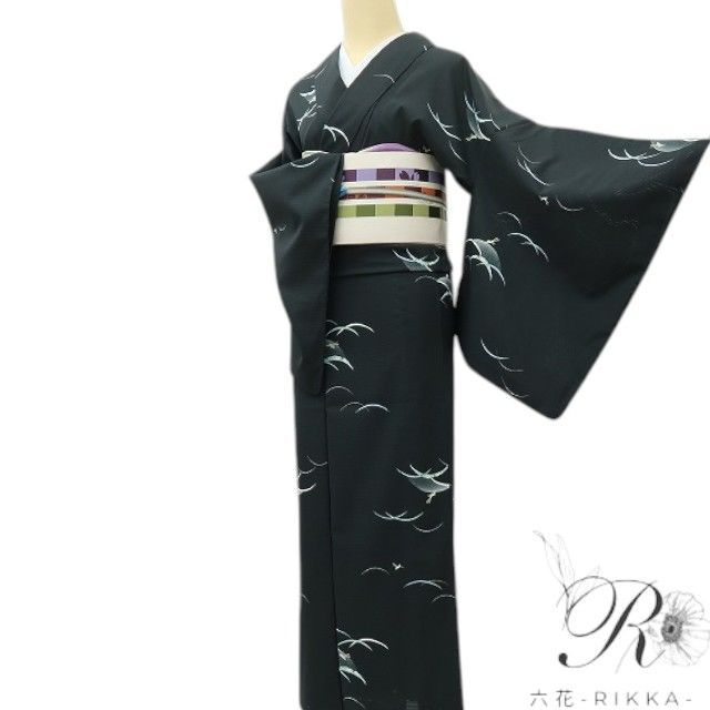 【中古】六花-RIKKA- 美品 洗える夏御召しもの 兎 露芝 絽 小紋 御召しもの A5313 再利用御召しもの