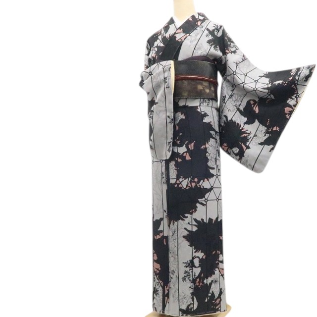 《20%OFFクーポン★19日20:00～26日01:59》【新古品】tomihisa 新品 斉藤上太郎 落款 モダンアート 着物 正絹 仕付け糸付 小紋 8514｜ゆめsaku