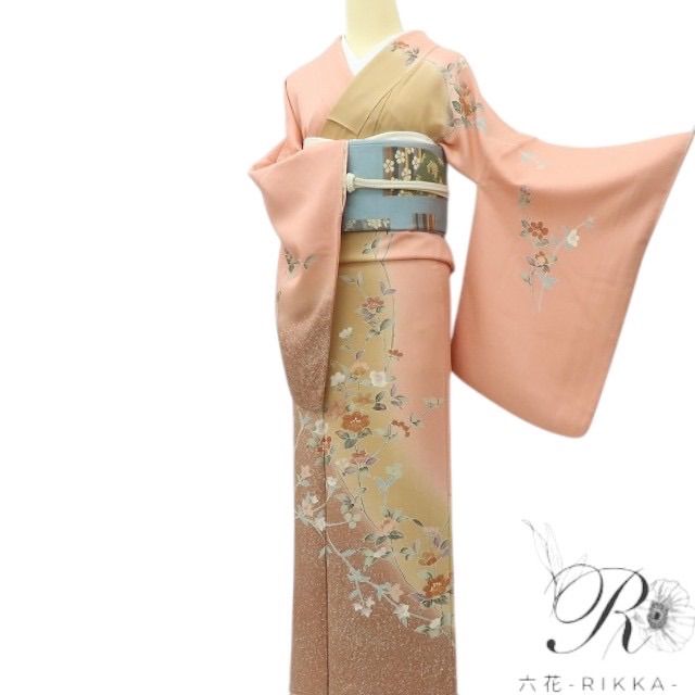 【中古】六花-RIKKA- 正絹 作家物落款 訪問着 着物 A4233