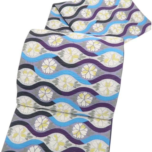 【中古】tomihisa 美品 桜 着物 正絹 袋帯 7725