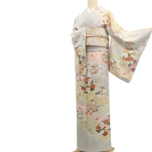 【新古品】tomihisa 新品 金駒刺繍 着物 正絹 仕付け糸付 訪問着 7765